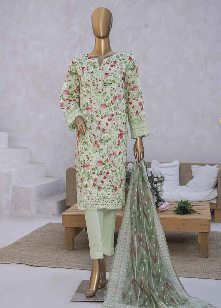 HZ Textiles Chikankari Lawn Suits Unstitched 3 Piece HZ25EC ELC-233 - Summer Collection
