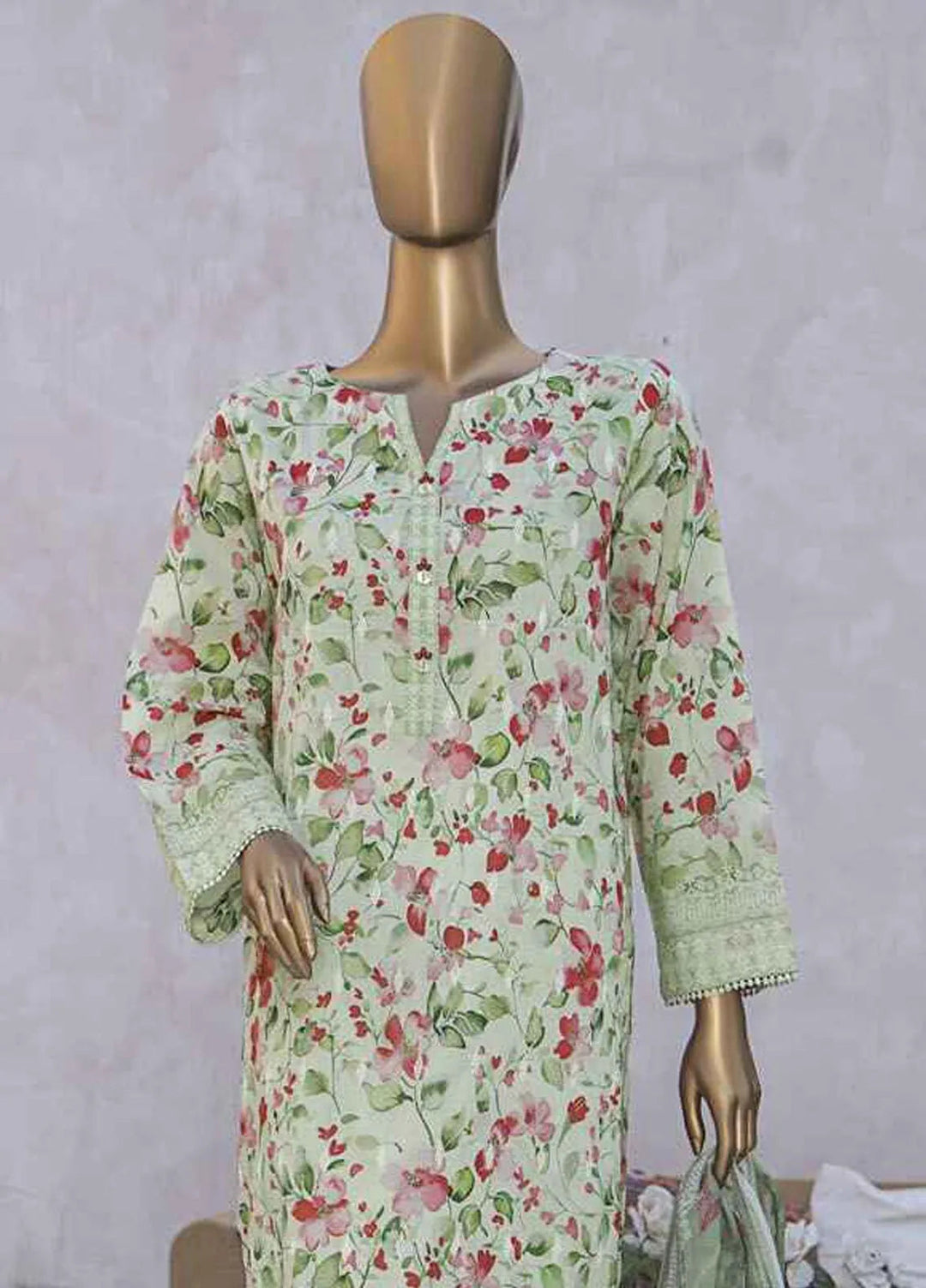 HZ Textiles Chikankari Lawn Suits Unstitched 3 Piece HZ25EC ELC-233 - Summer Collection