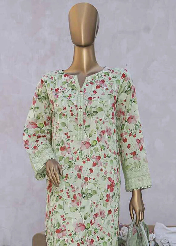 HZ Textiles Chikankari Lawn Suits Unstitched 3 Piece HZ25EC ELC-233 - Summer Collection