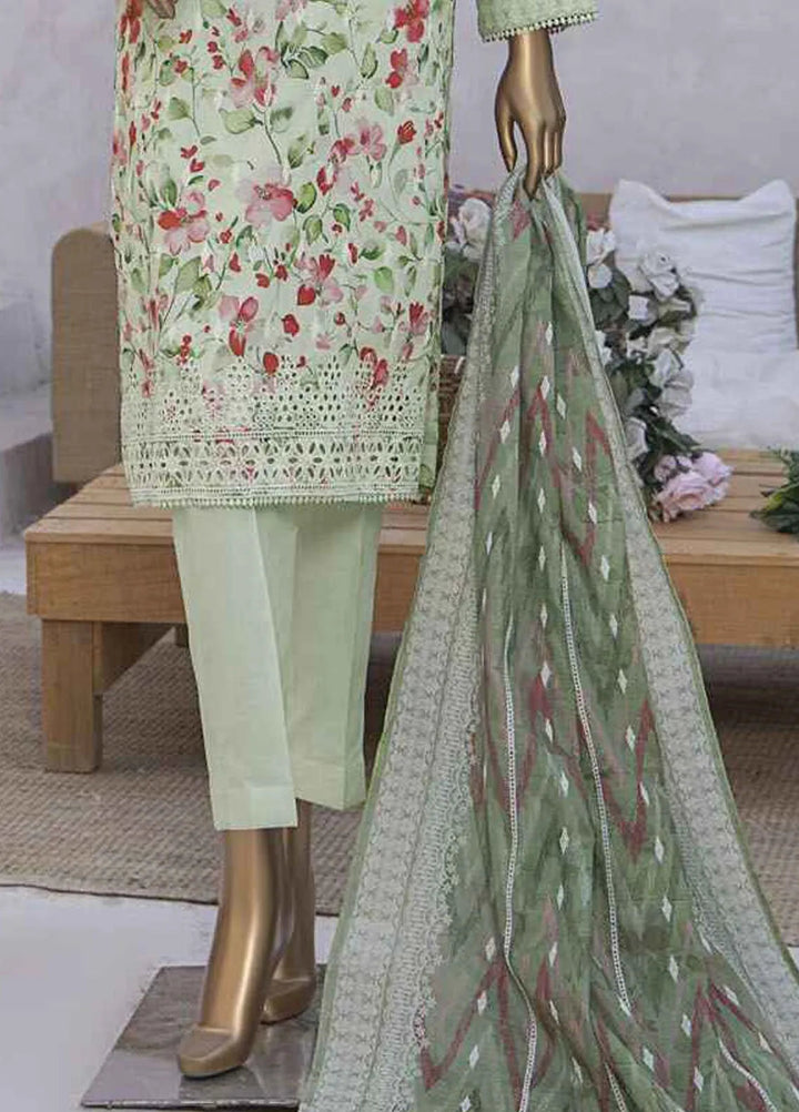 HZ Textiles Chikankari Lawn Suits Unstitched 3 Piece HZ25EC ELC-233 - Summer Collection
