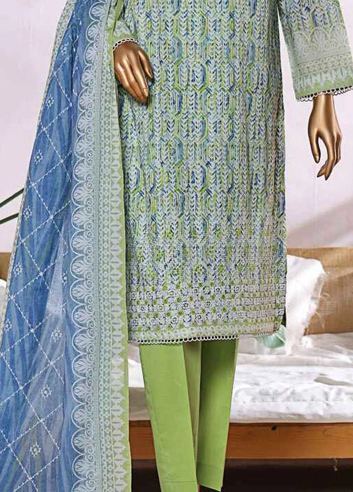 HZ Textiles Chikankari Lawn Suits Unstitched 3 Piece HZ25EC ELC-234 - Summer Collection