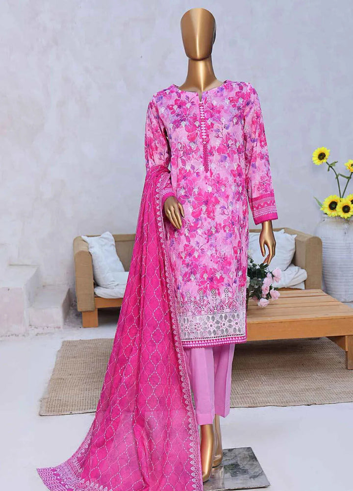 HZ Textiles Chikankari Lawn Suits Unstitched 3 Piece HZ25EC ELC-238 - Summer Collection