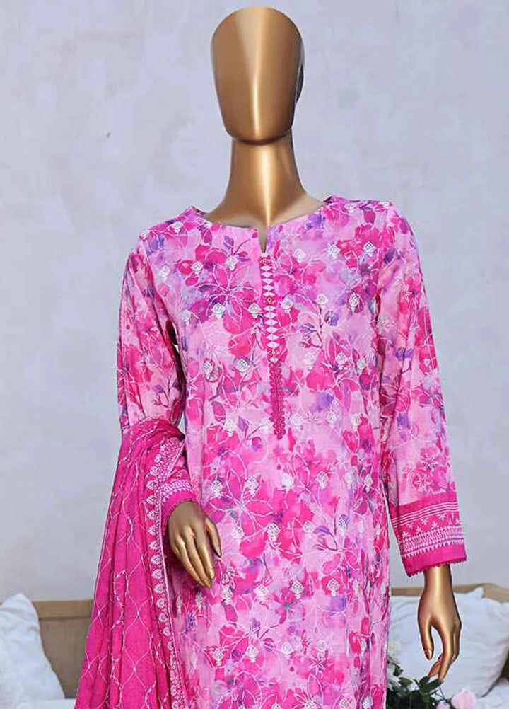 HZ Textiles Chikankari Lawn Suits Unstitched 3 Piece HZ25EC ELC-238 - Summer Collection