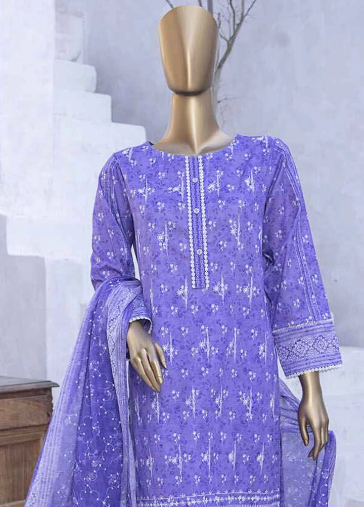 HZ Textiles Chikankari Lawn Suits Unstitched 3 Piece HZ25EC ELC-241 - Summer Collection