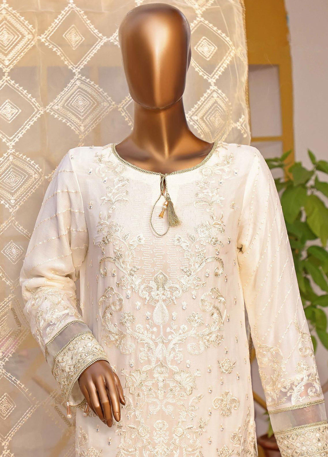 HZ Textiles Embroidered Chiffon Suits Unstitched 3 Piece HZ22CL Amirah - Luxury Collection