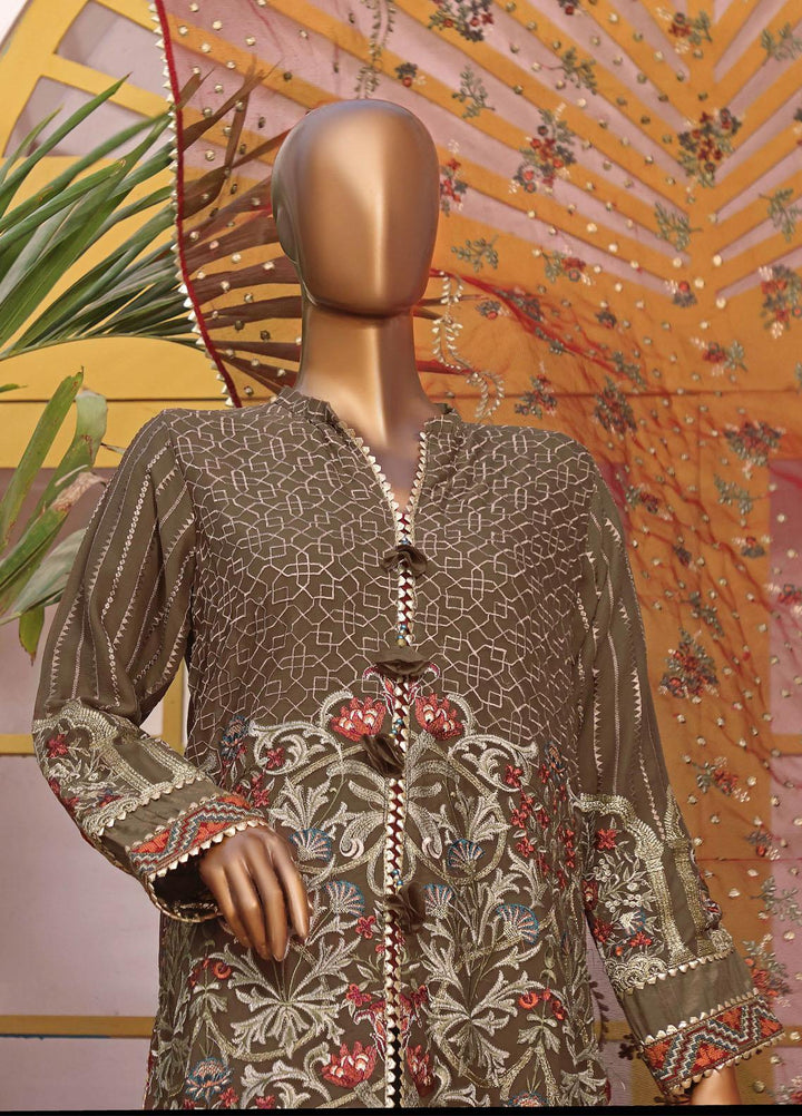 HZ Textiles Embroidered Chiffon Suits Unstitched 3 Piece HZ22CL Kaavish - Luxury Collection