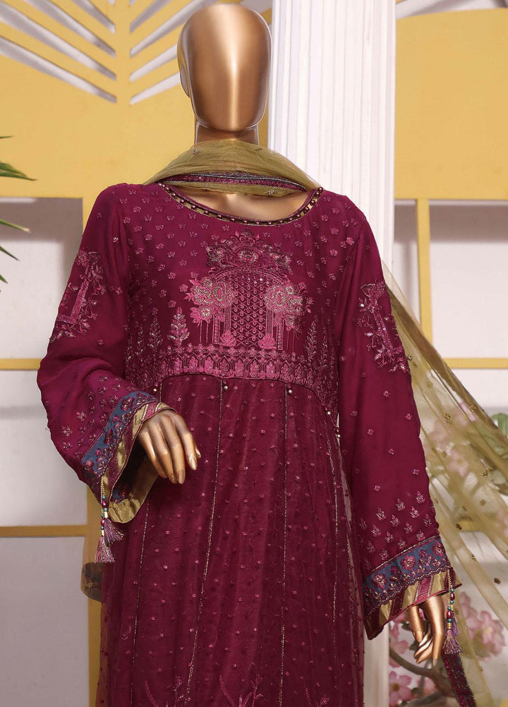 HZ Textiles Embroidered Chiffon Suits Unstitched 3 Piece HZ22CL Lalzari - Luxury Collection