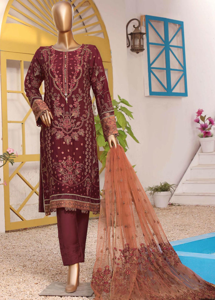 HZ Textiles Embroidered Chiffon Suits Unstitched 3 Piece HZ22CL Zoey - Luxury Collection