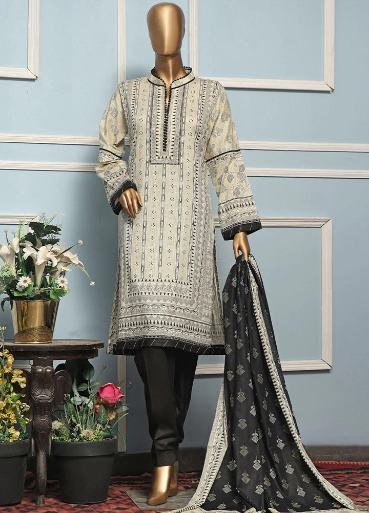 HZ Textiles Printed Lawn Suits Unstitched 3 Piece HZ22DC DCP-25B - Summer Collection