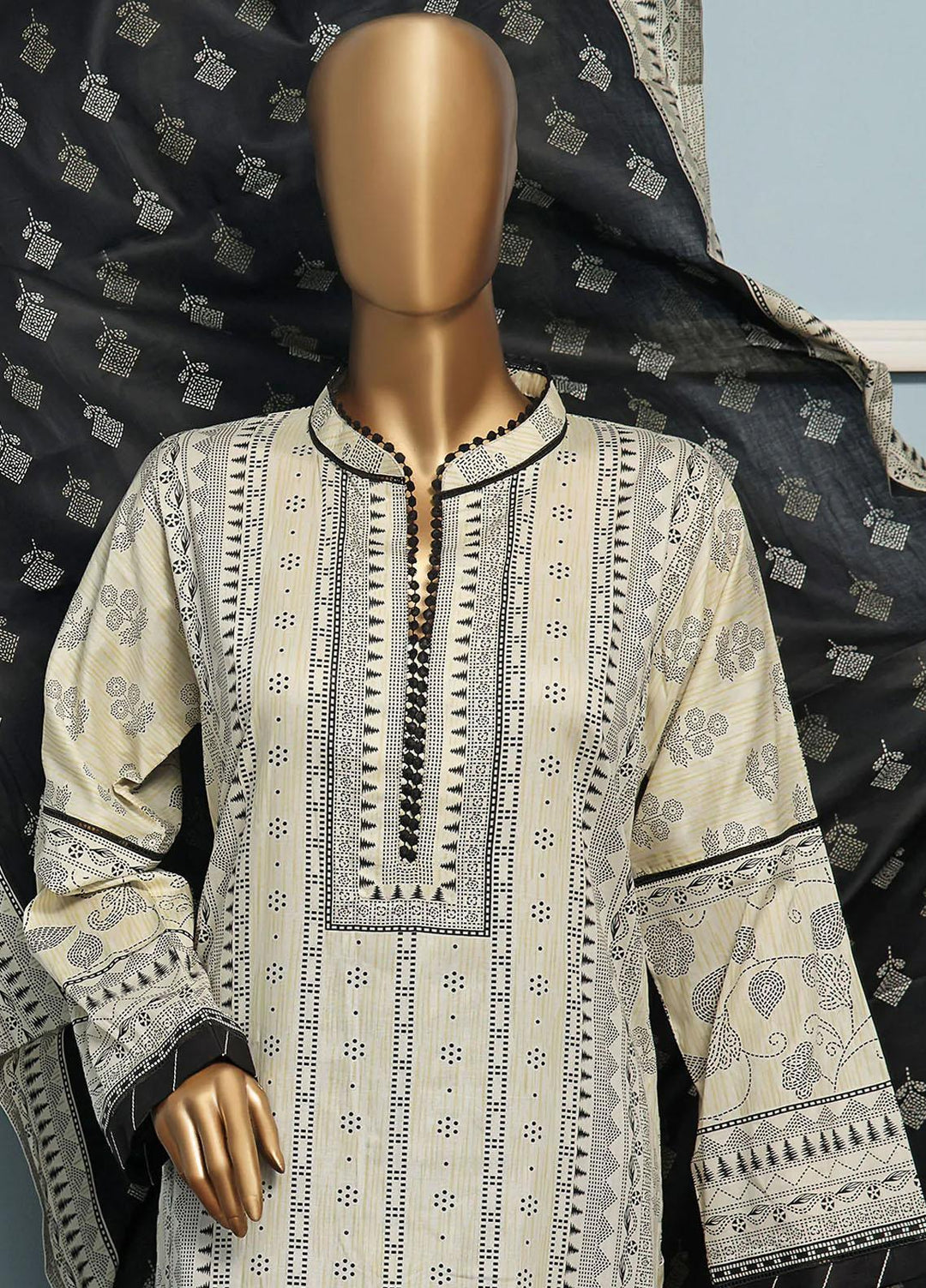 HZ Textiles Printed Lawn Suits Unstitched 3 Piece HZ22DC DCP-25B - Summer Collection