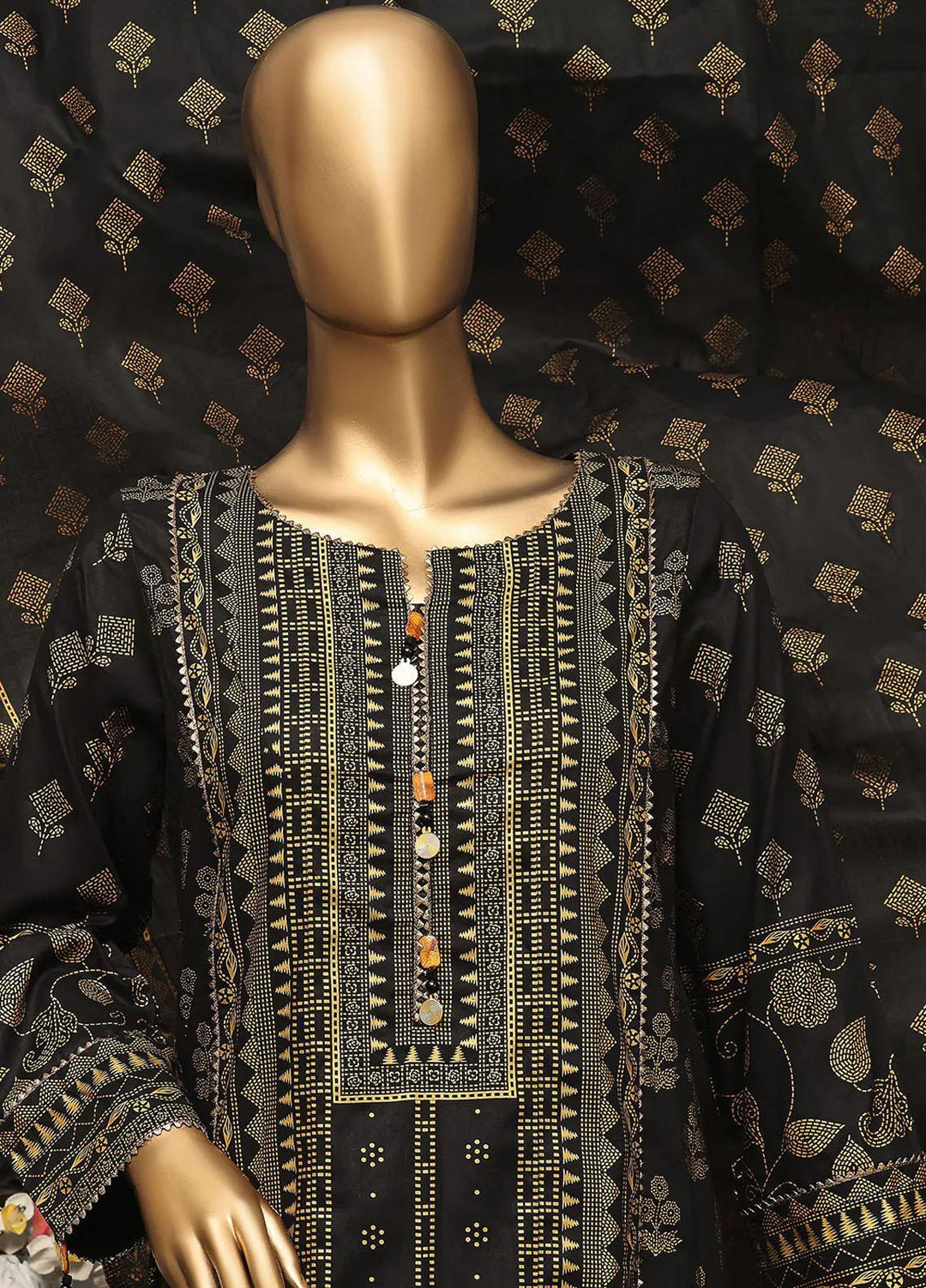 HZ Textiles Printed Lawn Suits Unstitched 3 Piece HZ22DC DCP-25C - Summer Collection