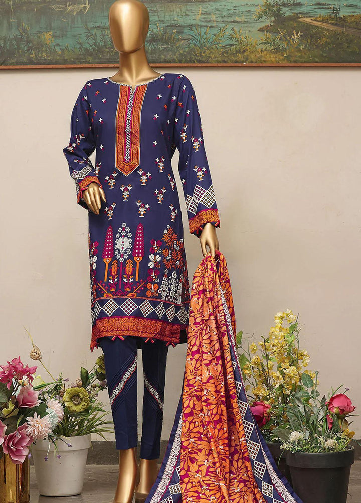 HZ Textiles Printed Lawn Suits Unstitched 3 Piece HZ22DC DCP-26A - Summer Collection