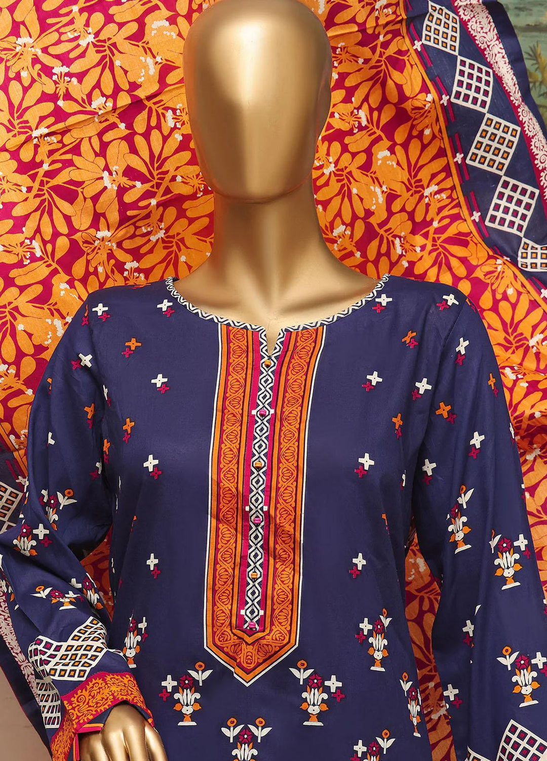 HZ Textiles Printed Lawn Suits Unstitched 3 Piece HZ22DC DCP-26A - Summer Collection