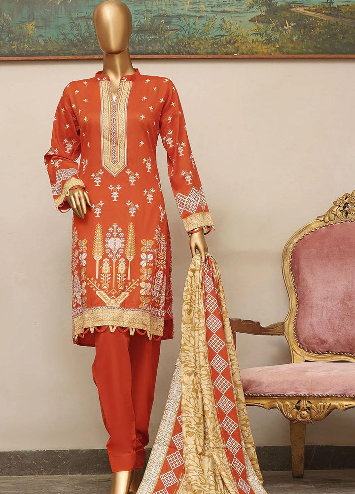HZ Textiles Printed Lawn Suits Unstitched 3 Piece HZ22DC DCP-26B - Summer Collection