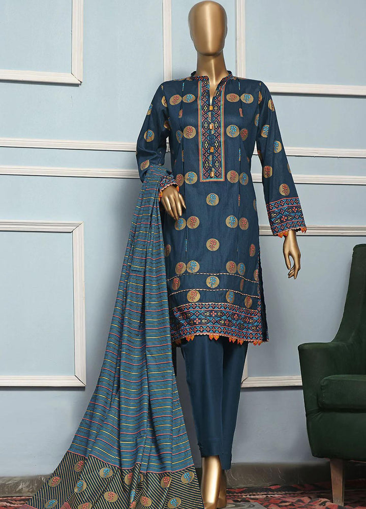HZ Textiles Printed Lawn Suits Unstitched 3 Piece HZ22DC DCP-27B - Summer Collection