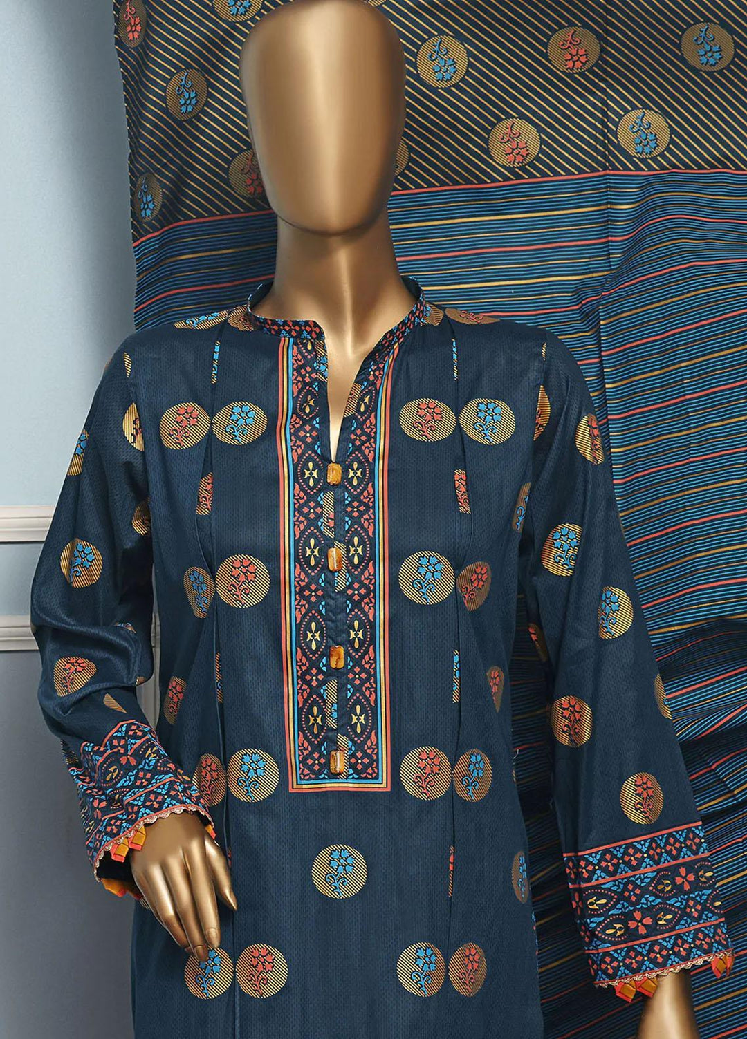 HZ Textiles Printed Lawn Suits Unstitched 3 Piece HZ22DC DCP-27B - Summer Collection