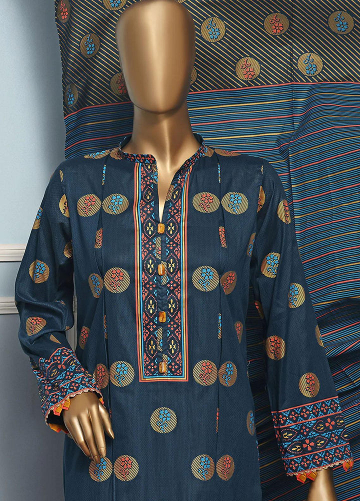 HZ Textiles Printed Lawn Suits Unstitched 3 Piece HZ22DC DCP-27B - Summer Collection