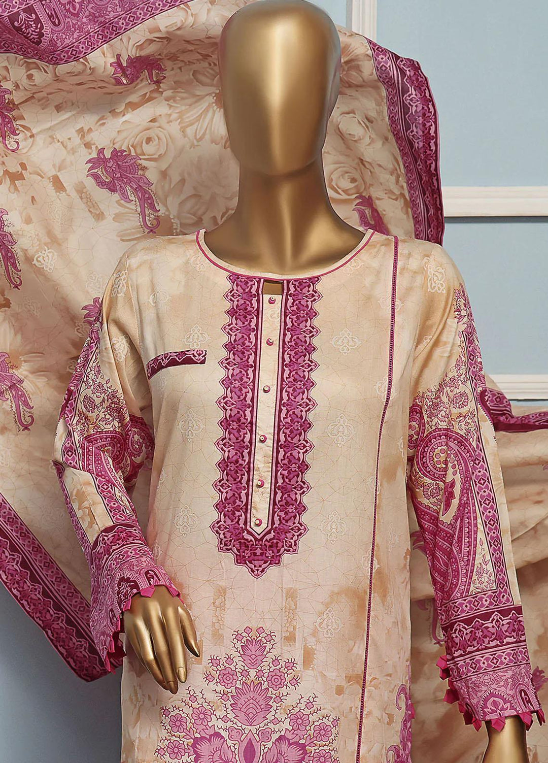 HZ Textiles Printed Lawn Suits Unstitched 3 Piece HZ22DC DCP-28A - Summer Collection