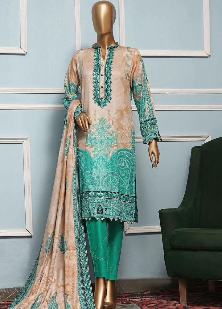 HZ Textiles Printed Lawn Suits Unstitched 3 Piece HZ22DC DCP-28B - Summer Collection