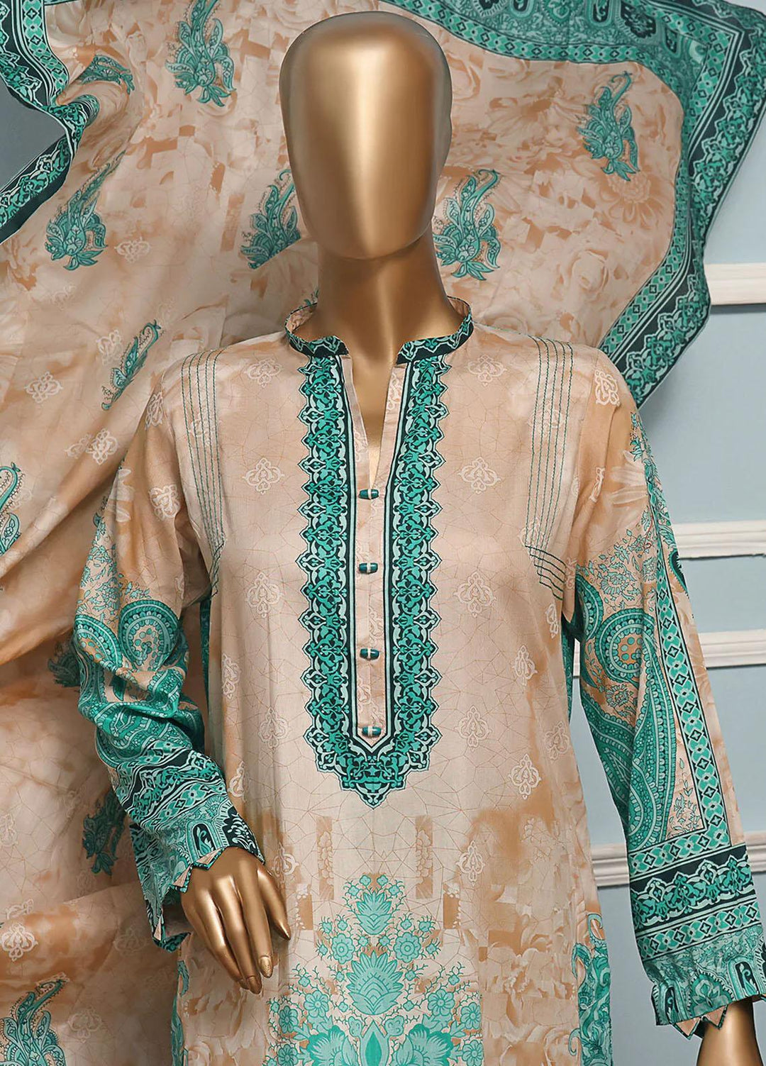 HZ Textiles Printed Lawn Suits Unstitched 3 Piece HZ22DC DCP-28B - Summer Collection