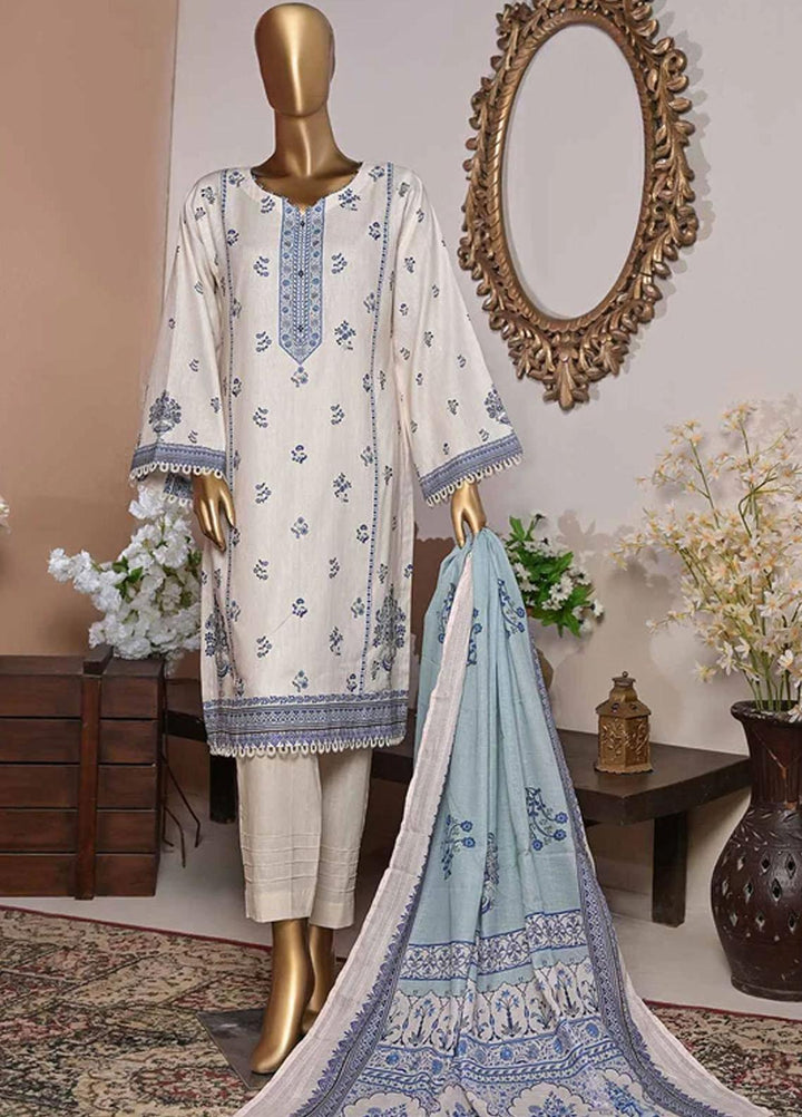 HZ Textiles Printed Cotton Suits Unstitched 3 Piece HZ22DK DKC-1201-B - Winter Collection