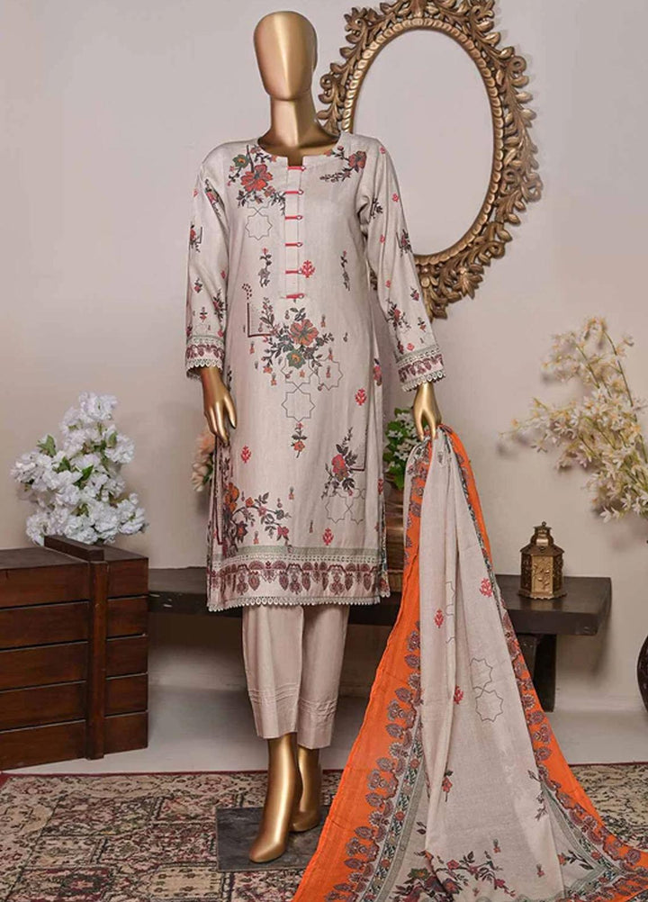HZ Textiles Printed Cotton Suits Unstitched 3 Piece HZ22DK DKC-1202-A - Winter Collection