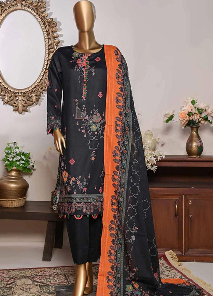 HZ Textiles Printed Cotton Suits Unstitched 3 Piece HZ22DK DKC-1202-B - Winter Collection