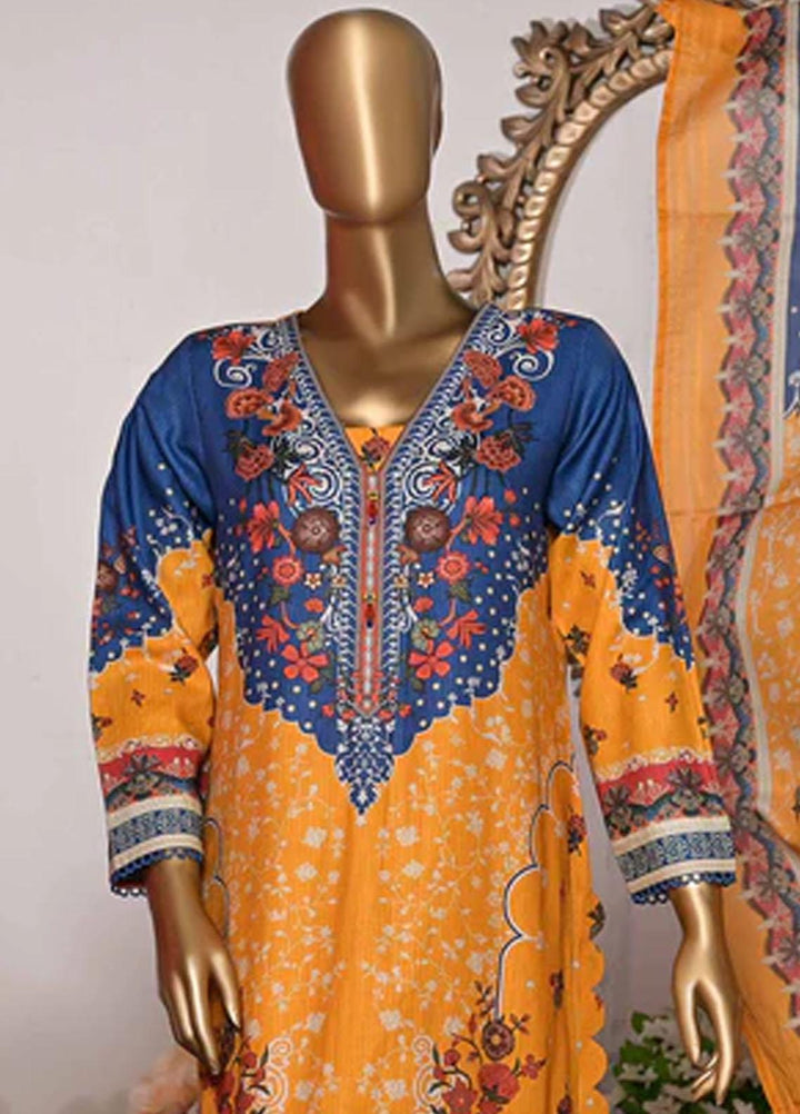 HZ Textiles Printed Cotton Suits Unstitched 3 Piece HZ22DK DKC-1204-A - Winter Collection