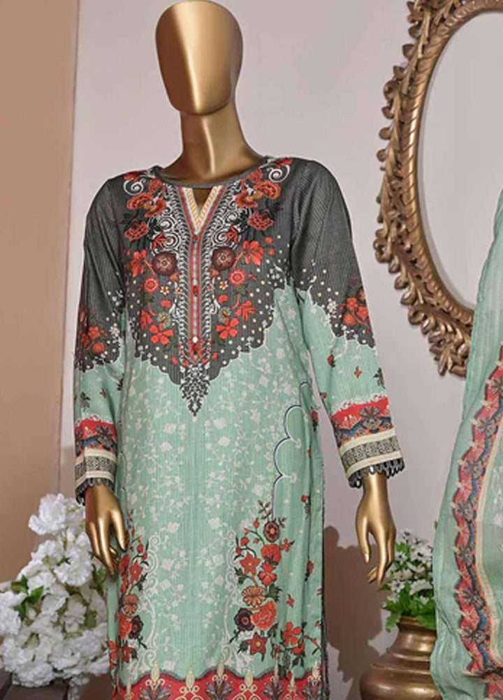 HZ Textiles Printed Cotton Suits Unstitched 3 Piece HZ22DK DKC-1204-B - Winter Collection