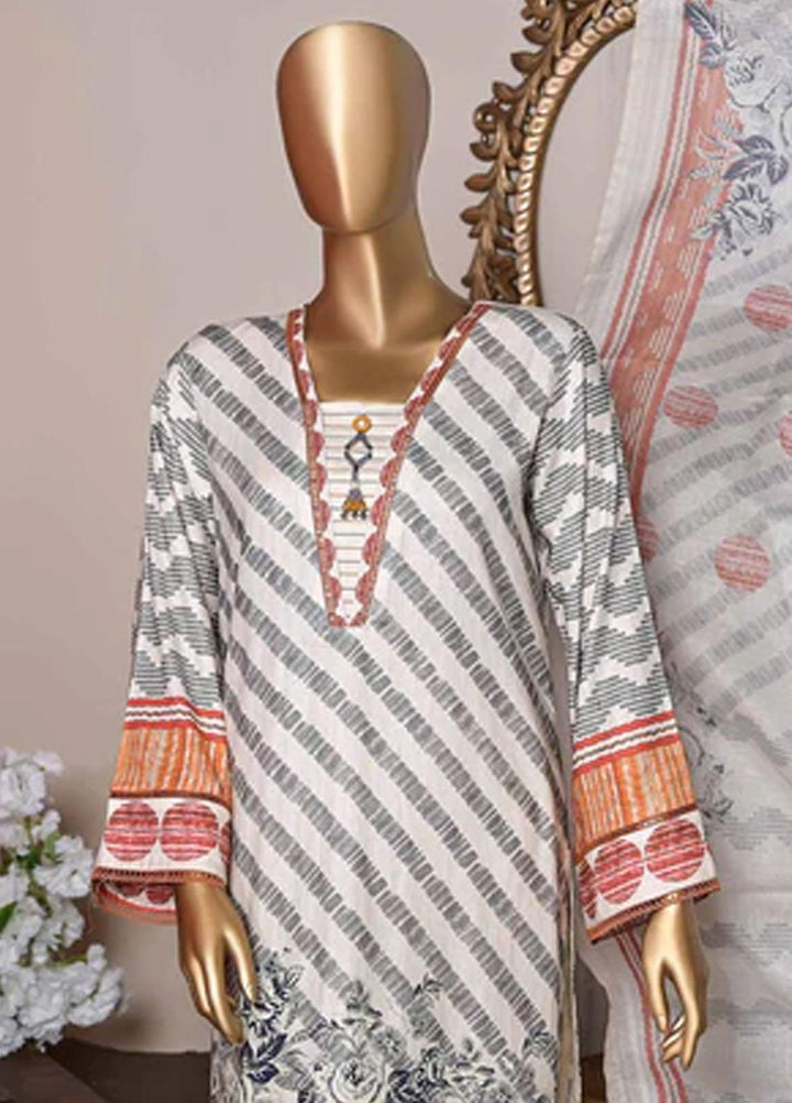 HZ Textiles Printed Cotton Suits Unstitched 3 Piece HZ22DK DKC-1205-B - Winter Collection