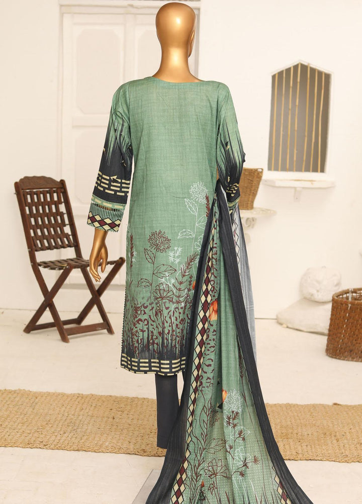 HZ Textiles Embroidered Lawn Suits Unstitched 3 Piece HZ23DR DR-1215 - Summer Collection