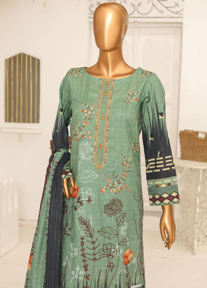 HZ Textiles Embroidered Lawn Suits Unstitched 3 Piece HZ23DR DR-1215 - Summer Collection