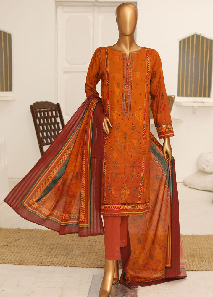 HZ Textiles Embroidered Lawn Suits Unstitched 3 Piece HZ23DR DR-1217 - Summer Collection