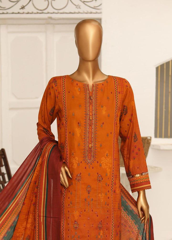 HZ Textiles Embroidered Lawn Suits Unstitched 3 Piece HZ23DR DR-1217 - Summer Collection