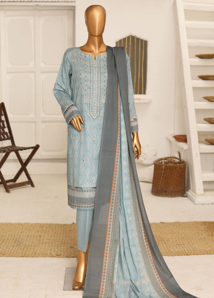 HZ Textiles Embroidered Lawn Suits Unstitched 3 Piece HZ23DR DR-1218 - Summer Collection
