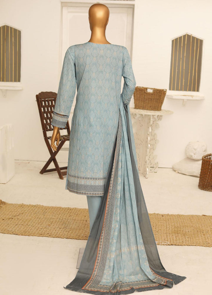 HZ Textiles Embroidered Lawn Suits Unstitched 3 Piece HZ23DR DR-1218 - Summer Collection