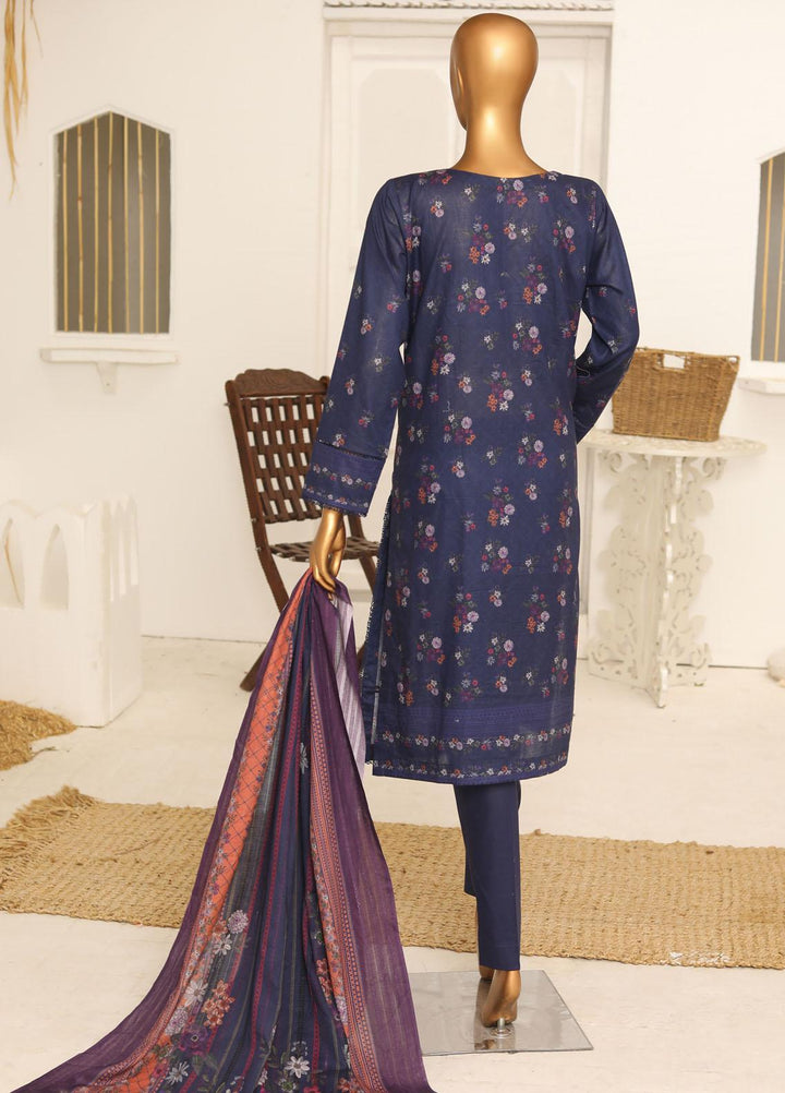 HZ Textiles Embroidered Lawn Suits Unstitched 3 Piece HZ23DR DR-1220 - Summer Collection