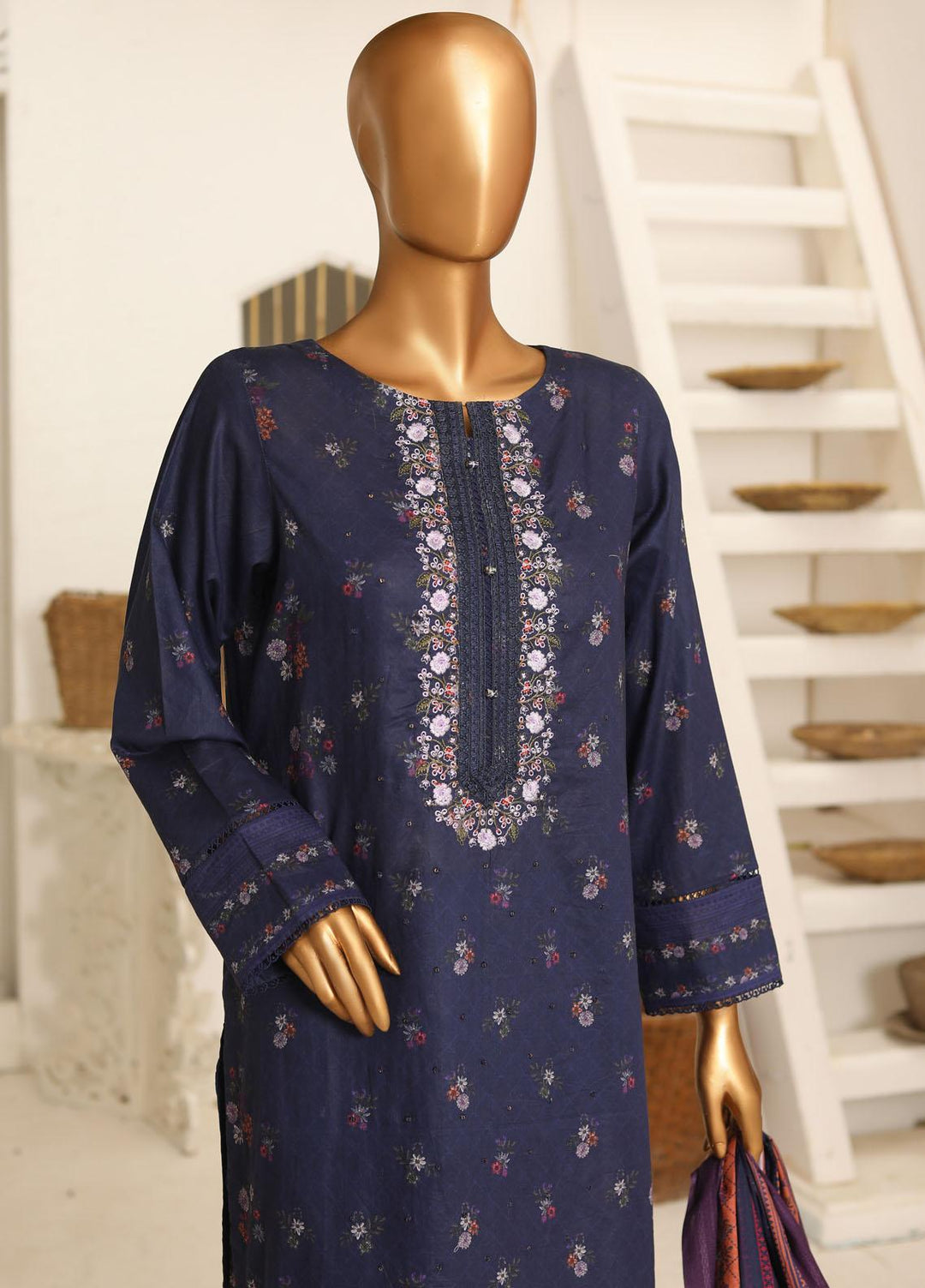 HZ Textiles Embroidered Lawn Suits Unstitched 3 Piece HZ23DR DR-1220 - Summer Collection