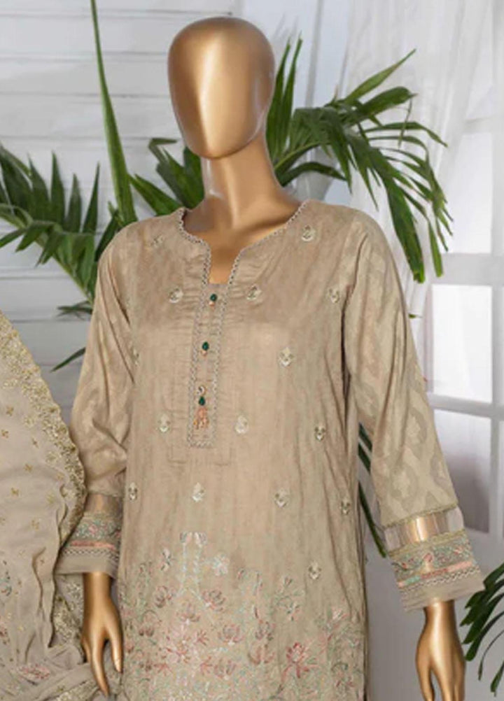 HZ Textiles Embroidered Jacquard Suits Unstitched 3 Piece HZ22DB DJB-01 - Winter Collection