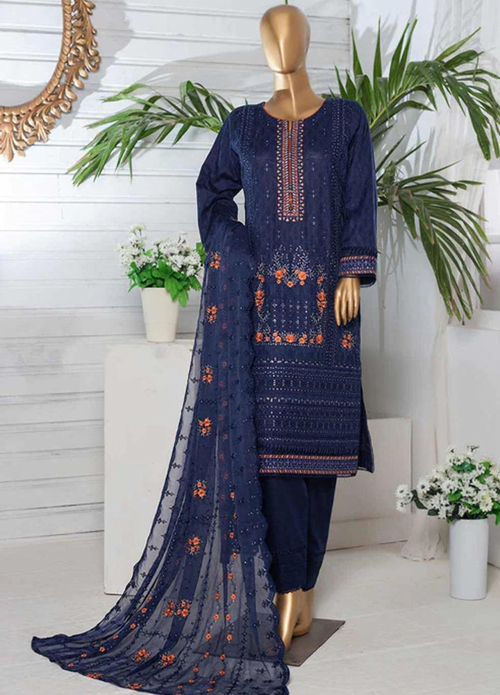 HZ Textiles Embroidered Jacquard Suits Unstitched 3 Piece HZ22DB DJB-03 - Winter Collection