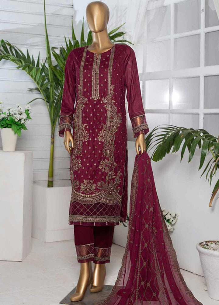 HZ Textiles Embroidered Jacquard Suits Unstitched 3 Piece HZ22DB DJB-04 - Winter Collection