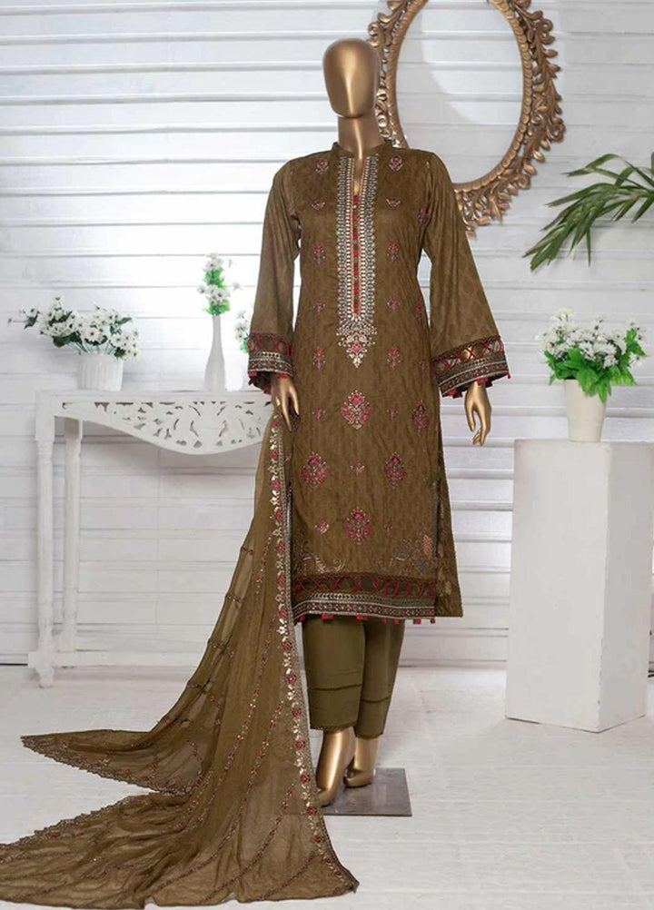 HZ Textiles Embroidered Jacquard Suits Unstitched 3 Piece HZ22DB DJB-06 - Winter Collection