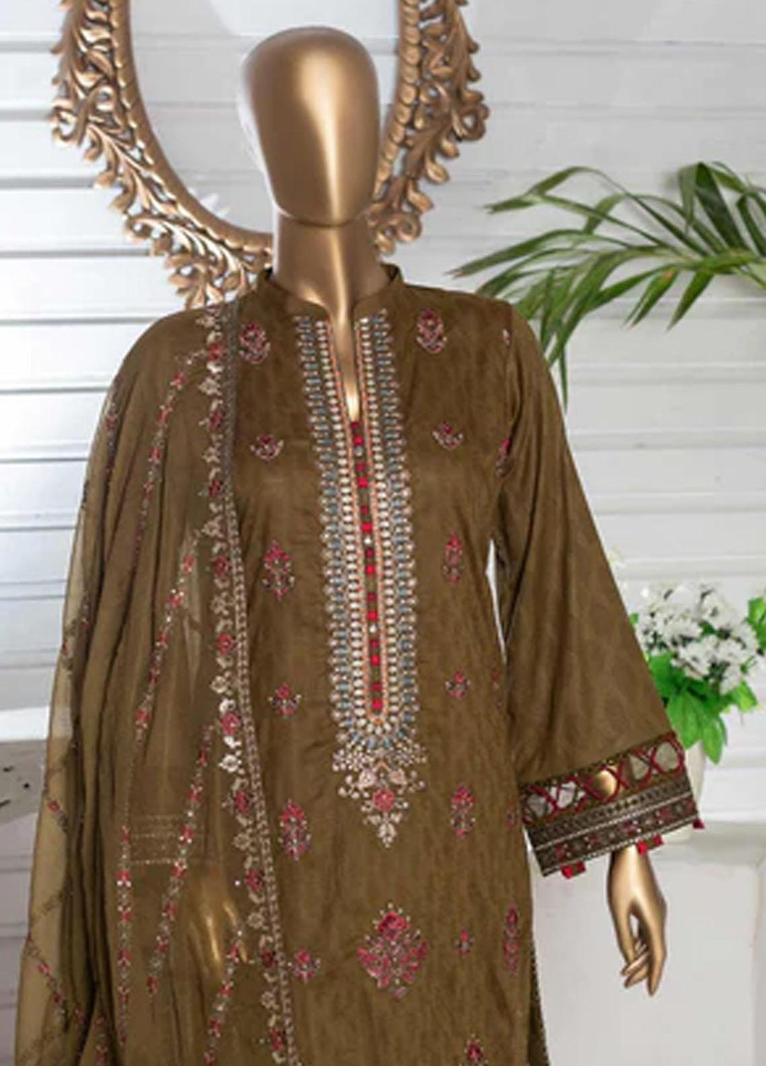 HZ Textiles Embroidered Jacquard Suits Unstitched 3 Piece HZ22DB DJB-06 - Winter Collection