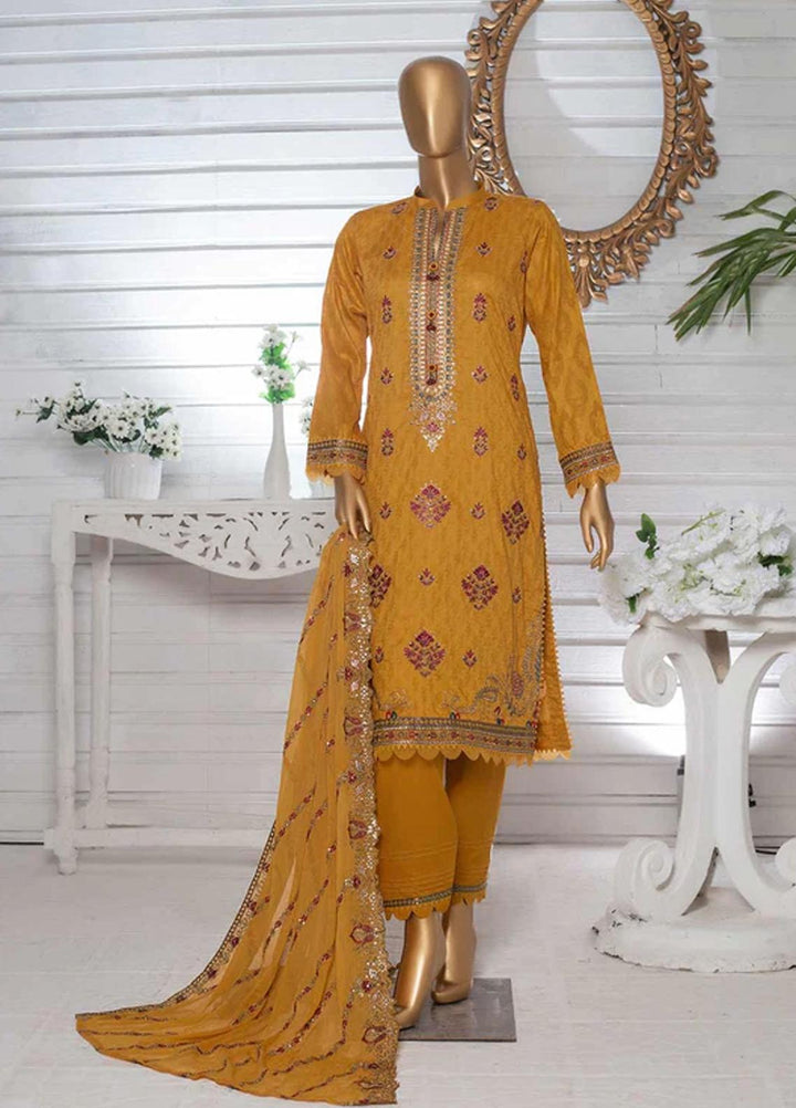 HZ Textiles Embroidered Jacquard Suits Unstitched 3 Piece HZ22DB DJB-07 - Winter Collection