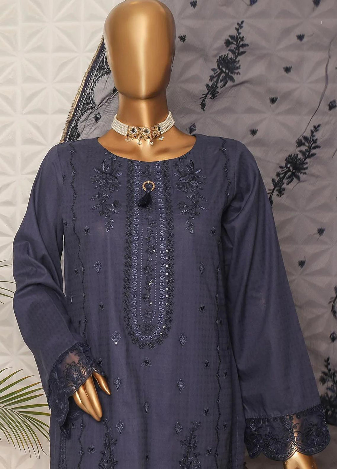 HZ Textiles Embroidered Jacquard Suits Unstitched 3 Piece HZ23DJ DJ-01 - Summer Collection