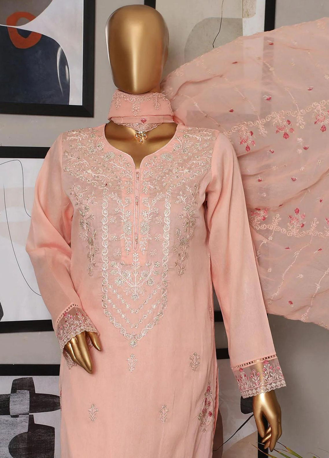HZ Textiles Embroidered Jacquard Suits Unstitched 3 Piece HZ23DJ DJ-03 - Summer Collection
