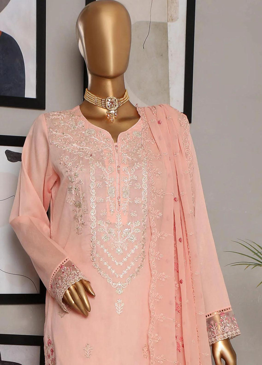 HZ Textiles Embroidered Jacquard Suits Unstitched 3 Piece HZ23DJ DJ-03 - Summer Collection