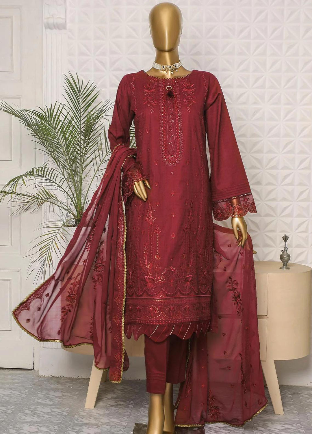 HZ Textiles Embroidered Jacquard Suits Unstitched 3 Piece HZ23DJ DJ-04 - Summer Collection