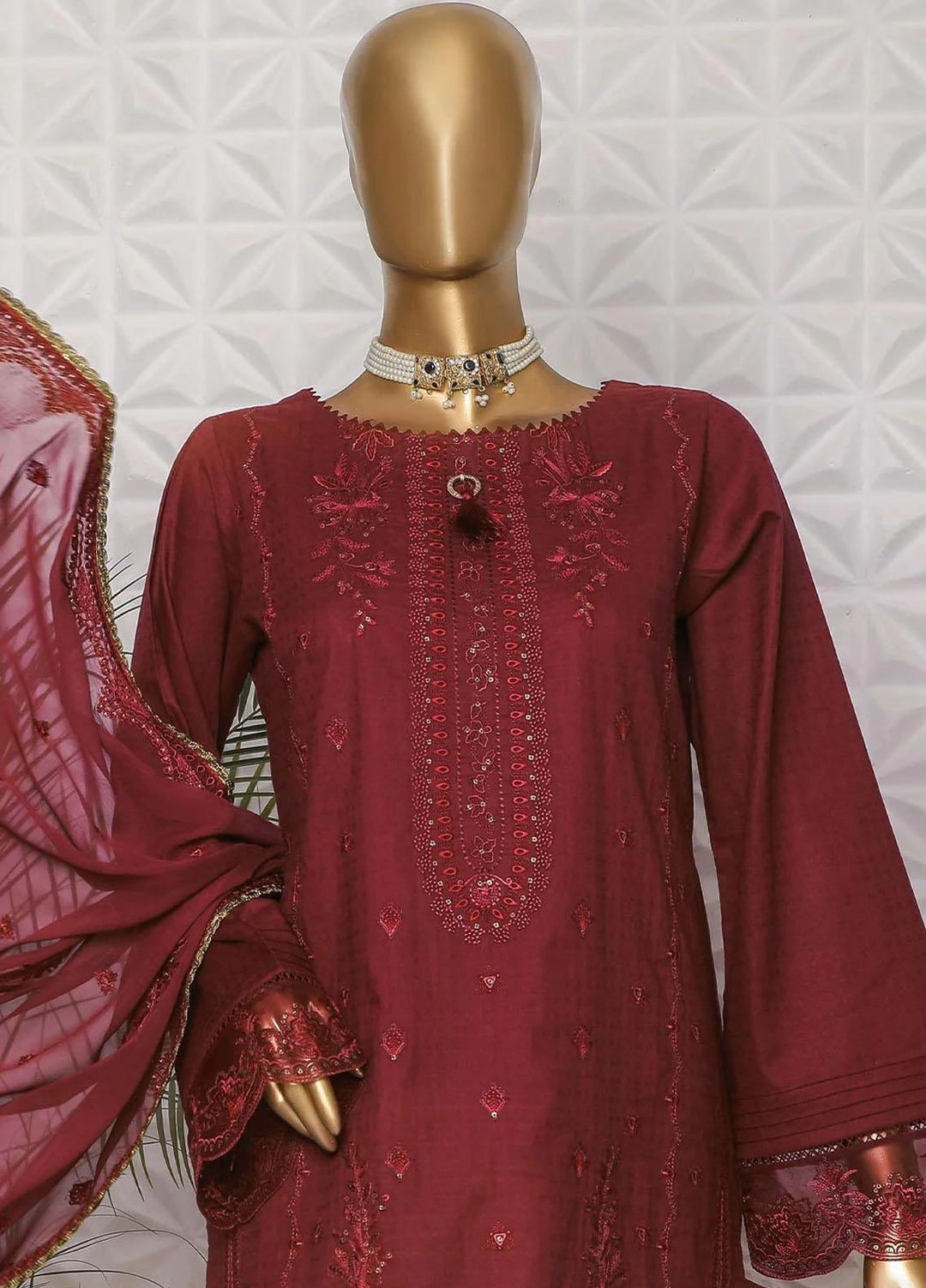 HZ Textiles Embroidered Jacquard Suits Unstitched 3 Piece HZ23DJ DJ-04 - Summer Collection