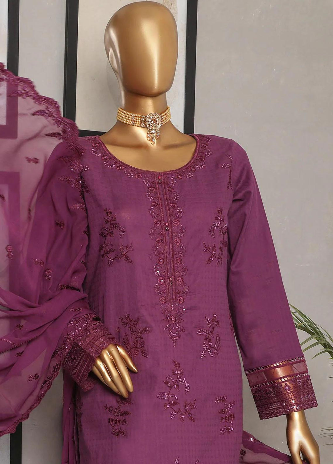 HZ Textiles Embroidered Jacquard Suits Unstitched 3 Piece HZ23DJ DJ-05 - Summer Collection